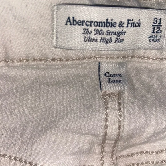 Abercrombie Fitch Curve Love The 90s Ultra High Rise Carpenter Jeans Sz 31 Or 12 - Picture 4 of 6